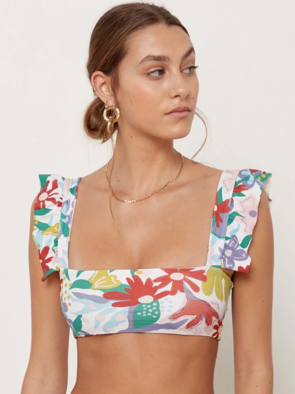 NEW Aila Blue Bordeaux Swim Top in Hermosa Floral - Size XS